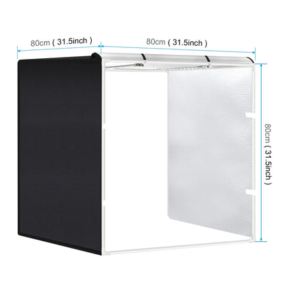 PULUZ 80cm Folding Portable 72W White Light Photo Lighting Studio Shooting Tent Box Kit with 3 Colors Black / White / Orange Backdrops, 80cm Box(US), 80cm Box(EU), 80cm Box(AU), 80cm Box(UK)