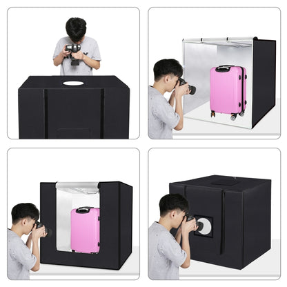 PULUZ 80cm Folding Portable 72W White Light Photo Lighting Studio Shooting Tent Box Kit with 3 Colors Black / White / Orange Backdrops, 80cm Box(US), 80cm Box(EU), 80cm Box(AU), 80cm Box(UK)
