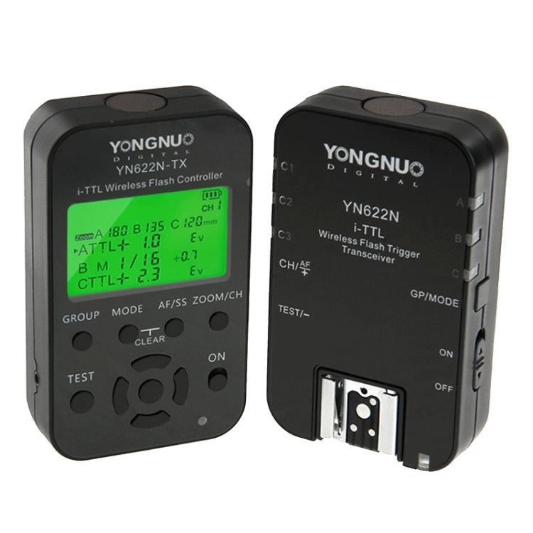 YONGNUO YN622N-KIT i-TTL Wireless Flash Trigger Controller + Transceiver Kit for Nikon Camera, for Nikon